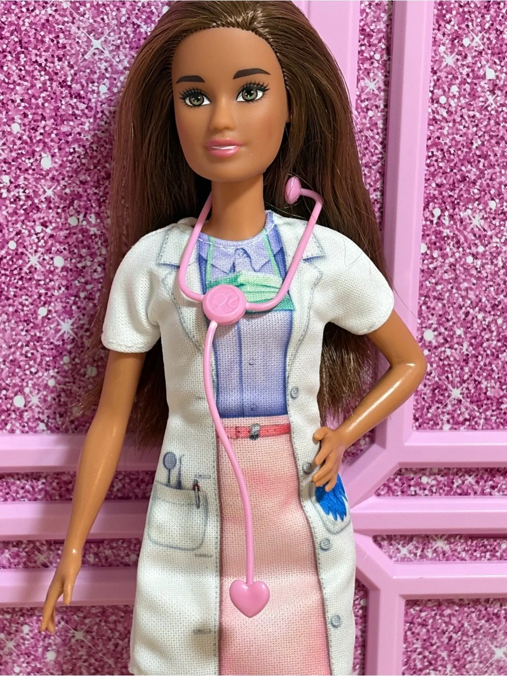 Barbie Doll Medical Outfit with Pink Accessories